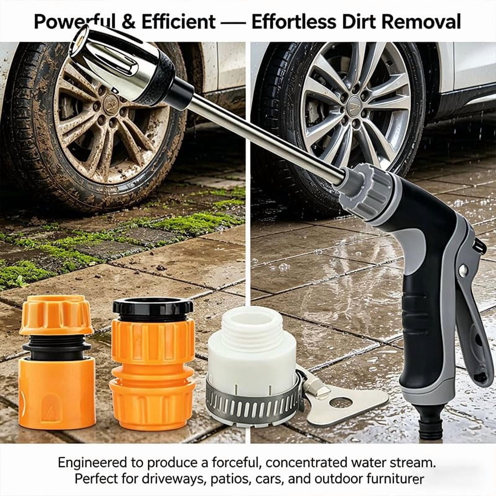 Hose Hawk Pressure Washer, Hosehawk Pro Handheld Garden Hose Nozzle with 360° Rotating Head, 4 Spray Modes Multi-Function Water Sprayer for Car, Yard and Driveway Cleaning