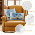 thumbnail image 6 of Pack of 2 Blue Coastal Starfish Outdoor Pillow Covers Decorative, Waterproof Pillow Protector, Vintage Grey Nautical Coral Summer Throw Pillowcases Accent Cushion Cases for Patio Couch Sofa 20"x20", 6 of 8