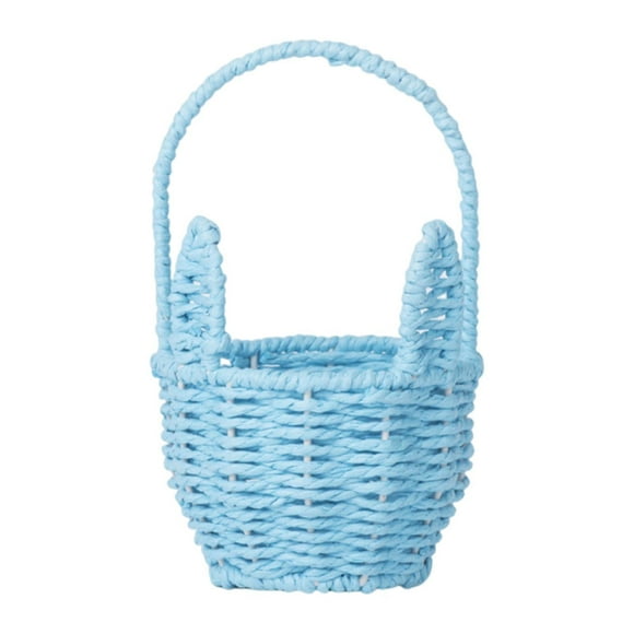 Cesta de conejito de Pascua, decoración de Pascua, organizador de artículos diversos, huevo de Pascua Azul