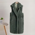 thumbnail image 2 of Sokhug Womens Fleece Vest Coat Fall Winter Fashion Fuzzy Jacket Faux Fur Fluffy Cardigan Sleevless Waistcoat, 2 of 4