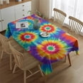 thumbnail image 2 of Colorful Rainbow Tie Dye Spiral Pattern Rectangle Tablecloth 60"x84",Waterproof Polyester Rectangle Table Cloth, Wipeable Spillproof Polyester Tablecloth for Dining, Camping, Indoor and Outdoor, 2 of 5