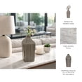 thumbnail image 5 of Lines Square Vase for Living Room Decor - Modern Ceramic Stoneware Flower Vase for Home, Bedroom, Office, or Table Decor - Striped Design Detailing for Mantel and Console - 11", Black & White, 5 of 15