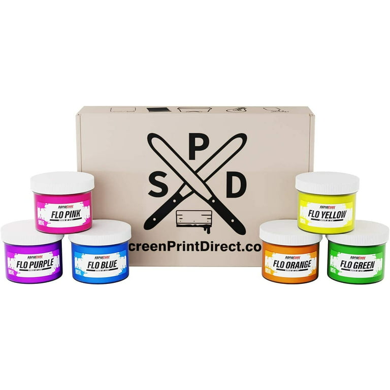 Screen Printing Plastisol Ink Kit - Low Temp Cure 270F - 6 Pastel Colors -  8oz