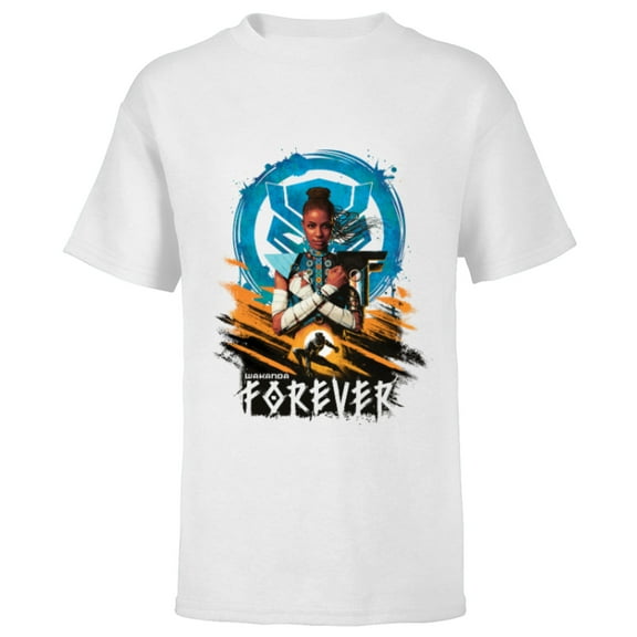 Marvel Black Panther Shuri Wakanda Forever - Short Sleeve T-Shirt for Kids - Customized-White