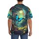 thumbnail image 3 of Fotbe Enchanted Forest Butterfly A Camisa Estampada de Manga Corta para Hombre, Casual de Verano, Estilo Playero, Sin Arrugas-Medium, 3 of 5