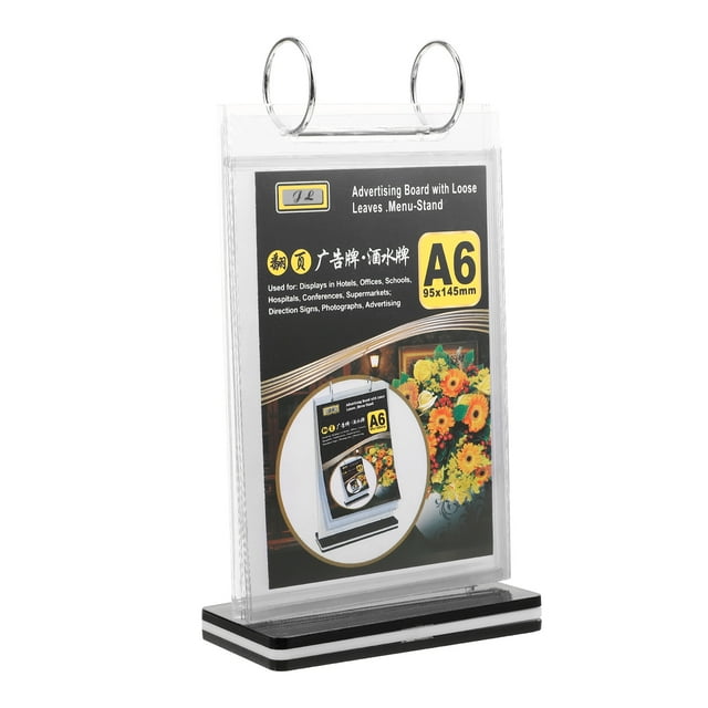 MasteelfCA Support de Menu Présentoir Transparent Restaurant Supermarché avec Base