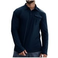 thumbnail image 1 of pstuiky Camisas casuales de manga larga para hombre, Camisa de manga larga de color liso con bolsillo y cuello para hombre top de hombre xl, 1 of 5