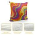 thumbnail image 4 of COMIO Retro 70s Pink and Orange Purple Swirls Throw Pillow Covers Cozy Aesthetic Throw Pillowcase Home Decorative Living Room Cushion Cover College Trendy Funky Dormitory for Bed Couch Sofa, 4 of 5