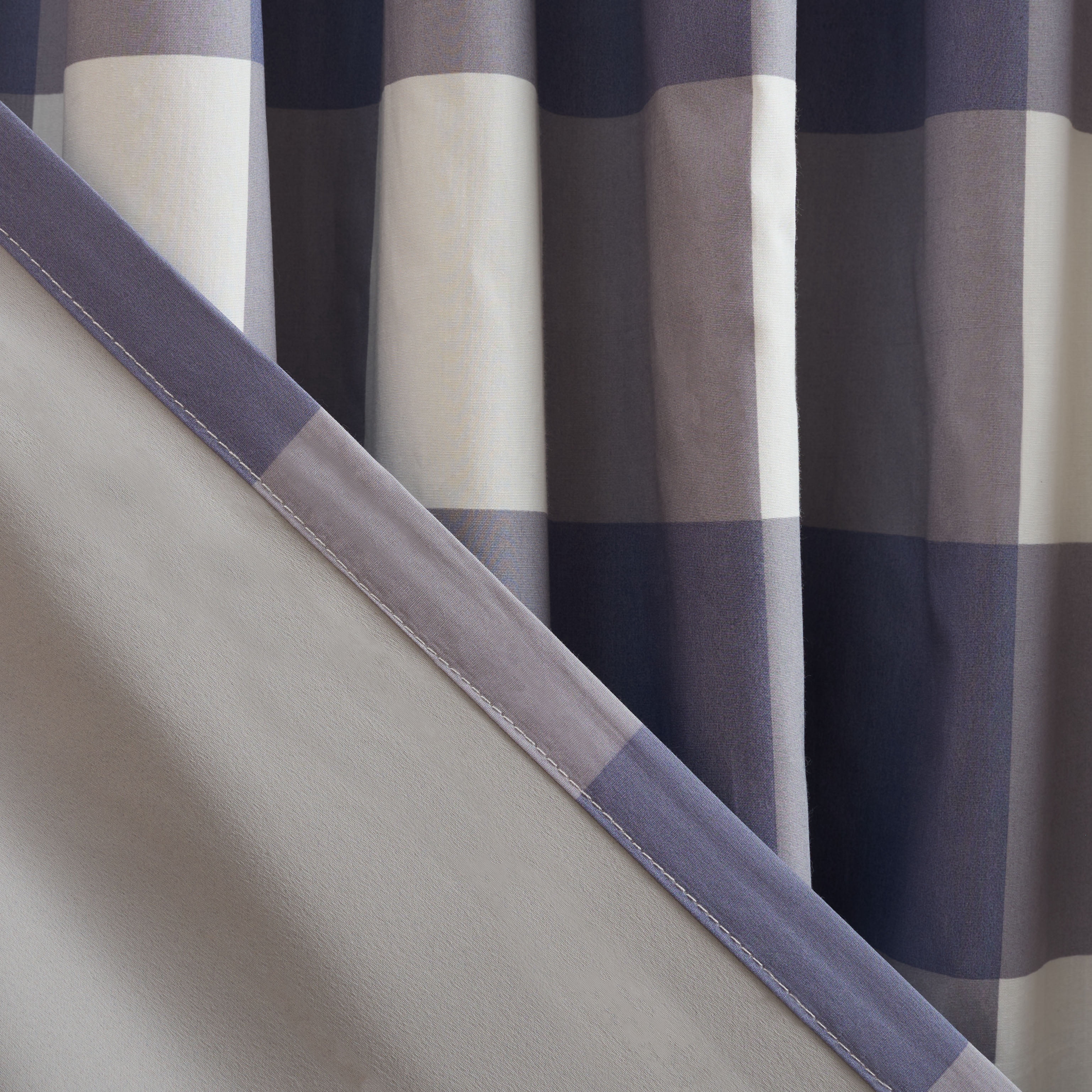 SAFAVIEH Hyland Coastal Blue Plaid Tab Top Blackout Curtains, 52" x 96"