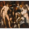 thumbnail image 2 of Circle of Giuseppe Porta 21x20 Black Ornate Framed Double Matted Museum Art Print Titled: Venus and Adonis with Amor, 2 of 5