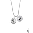 thumbnail image 2 of Delight Jewelry Silvertone Domed Black OT Silvertone Script Initial Disc - Y - Charm Necklace, 20"+3", 2 of 4