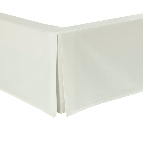 Lush Decor Caden Solid Wrap Around Bed Skirt Queen 60" W x 80" L  14.5" Drop Single White - Pleated Bed Skirt - Easy Fit Elastic Band - Traditional Home Decor