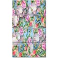 thumbnail image 2 of Motif de Fleurs Roses sur Fond Bleu - Impression d'Art Floral sur Toile, 2 of 3