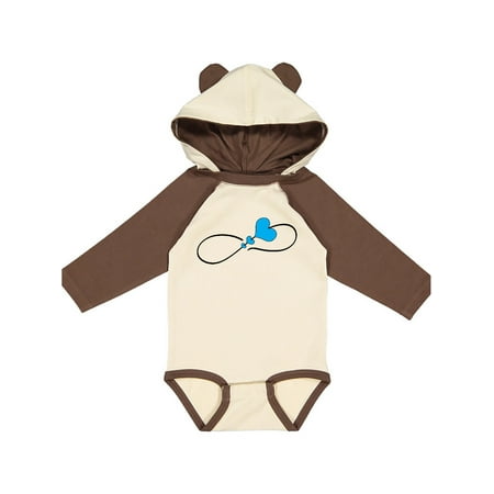 

Inktastic infinity loop with hearts blue Gift Baby Boy or Baby Girl Long Sleeve Bodysuit