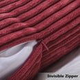 thumbnail image 4 of Pillow Covers 24x24 Set of 2 Striped Corduroy Euro Pillow Textured Plush Velvet Pillow Sham for Couch Chair, 24 x 24 inch, Burgundy, 4 of 14