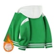 thumbnail image 2 of Karoyedx Girls Jacket Toddler Boy's Varsity Jacket Letter Graphic Color Block Collar Long Sleeve Baseball Jacket Streetwear Green Size,1-2 Years, 2 of 5