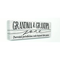Stupell Industries Grandma And Grandpa Zone Funny Wood Textured Family Word Design Canvas Wall Art by Daphne Polselli, 20" x 48", Canvas