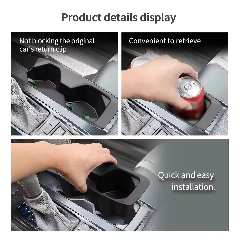 For Toyota Camry 2024 2025 Cup Holder Center Console Storage Box TPE Tray Tidying Car Accessories