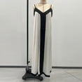 thumbnail image 6 of Efsteb Sleeveless Dresses for Women Spring V-Neck Casual Color Block Spaghetti Strap Vacation-Style Maxi Dress Solid Color Resort Dress Loose Fit ,Size:M, 6 of 7