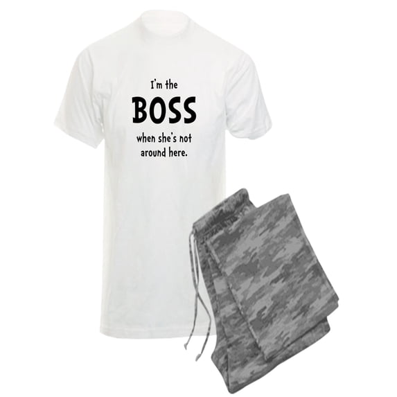 CafePress - Im The Boss Shes Not Around - Men's Light Pajamas
