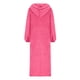 thumbnail image 2 of TaTaai Women's Casual Solid Color Hooded Long Sleeve Plush Pocket Dress Round Neck Loose Comfortable Home Long Nightgown Loungewear Gift, 2 of 5