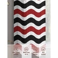 thumbnail image 6 of Sheer Curtains 84 inches Long 2 Panels Set Geometric Striped Pattern Light Filtering Sheer Drapes Rod Pocket Window Curtains for Living Room/Bedroom, Red Black Wave Pattern, 6 of 8