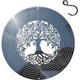 thumbnail image 4 of Molinillo de viento colgante de metal 3D, carillón de viento en espiral, esculturas de viento colgantes con cola en espiral de bola de observación, decoración de acero inoxidable con giro de 360 ​​gr, 4 of 5