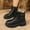 Black, variant on Miluxas Women Ankle Booties Buckle Strap Boots Low Heel Non-slip Bootie Round Toe Motorcycle Combat Boot White 8.5(41)