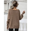 thumbnail image 5 of Women's Long-Sleeve Crewneck Sweater Hollow Cable Knit Pullover Sweaters, 5 of 5