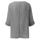 thumbnail image 5 of Blusa de verano de lino con cuello en V y botones para mujer - Top informal oversize de manga corta y corte holgado, 5 of 5