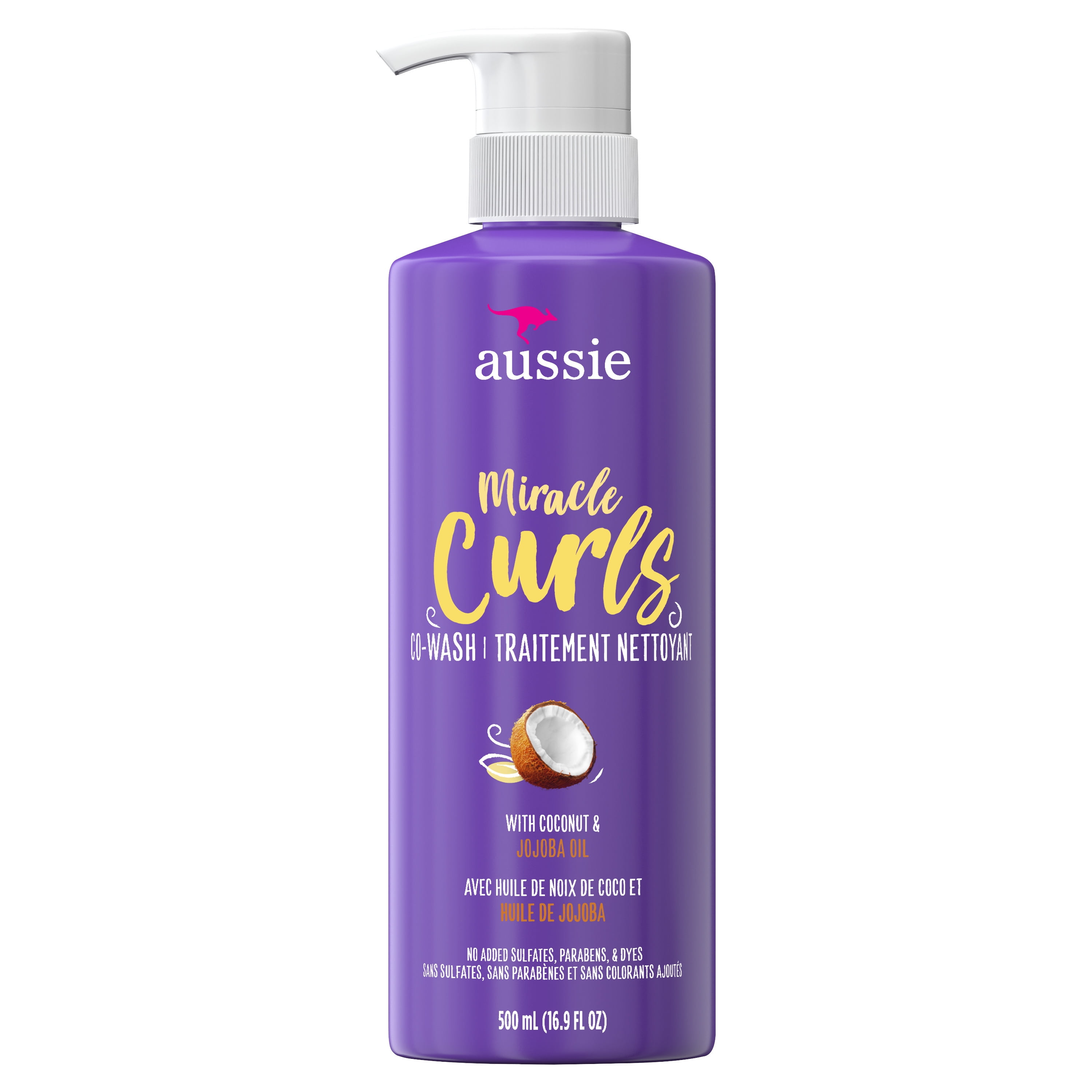 Aussie Paraben-Free Miracle Curls Co-Wash w/ Coconut & Jojoba Oil For Curly Hair, 16.9 fl oz