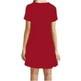 thumbnail image 5 of Patlollav $5 Dresses for Women Ladies Loose Casual Short Sleeve O-Neck Solid Mini Dress, 5 of 6