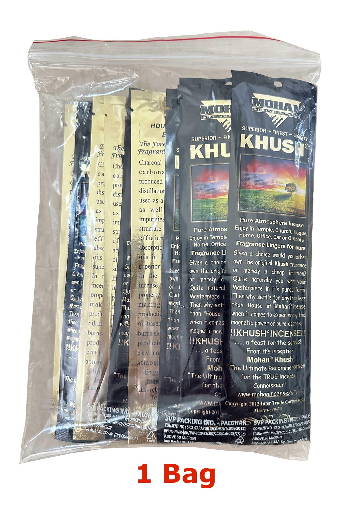 Mohan Incense Khush Scent, 1 lb, Pack of 25