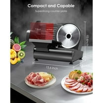 Meat Slicer Machine for Home Electric Food Slicer with 7.5" Stainless Steel Blade Adjustable Thickness Easy to Clean Cuts Meat Bread Cheese and Deli Black