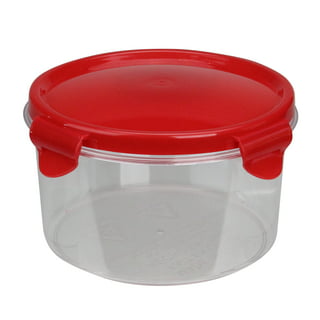  Plastic Attached Lid Shipping & Storage Container,  25-1/4x16-1/4x13-3/4, Red - Lidded Home Storage Bins