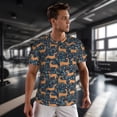 thumbnail image 3 of Wukai Reindeer Print Men's Short-Sleeved Mesh T-Shirt,Quick-Dry Short Sleeve Workout T-Shirt-, 3 of 8