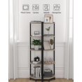 thumbnail image 4 of Corner Shelf Stand, Corner Bookshelf, Storage Standing Shelf Unit with Metal Frame, Plant Stand, Corner Bookcase for Living Room, Home Office, Bedroom, 5-Tier Greige, 4 of 17