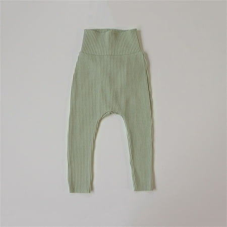 

dmqupv Toddler Thick Pants Baby Girls Boys Solid Ribbed Cotton Summer Autumn Pants for Boys Size 14 Mint Green 6-12 Months
