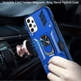 thumbnail image 4 of Phone Case for Samsung Galaxy A33 5G Wallet Case Hybrid Ring Stand with Invisible Credit Card Holder Heavy Duty Shockproof Rugged Cover for Galaxy A33 5G - Blue, 4 of 6