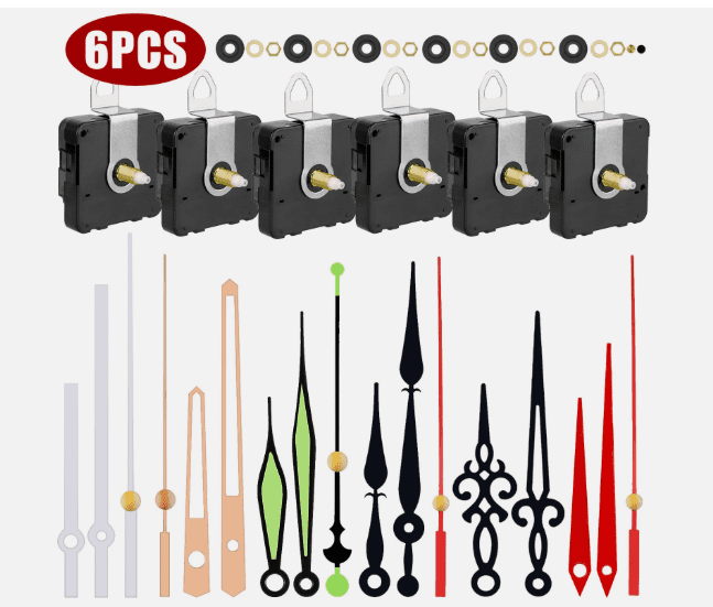 6PCS DIY Wall Quartz Clock Movement Mechanism Replacement Repair Parts Kit