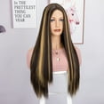 thumbnail image 3 of Lace Front Wigs 200% Density Lace Front Wig Pre Plucked Glueless Wigs Straight Black Synthetic lace front wig HD Lace Frontal Wigs natural Lace Closure Wigs for, 3 of 10
