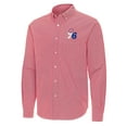 thumbnail image 2 of Men's Antigua Red Philadelphia 76ers Porter Woven Long Sleeve Button-Down Shirt, 2 of 3