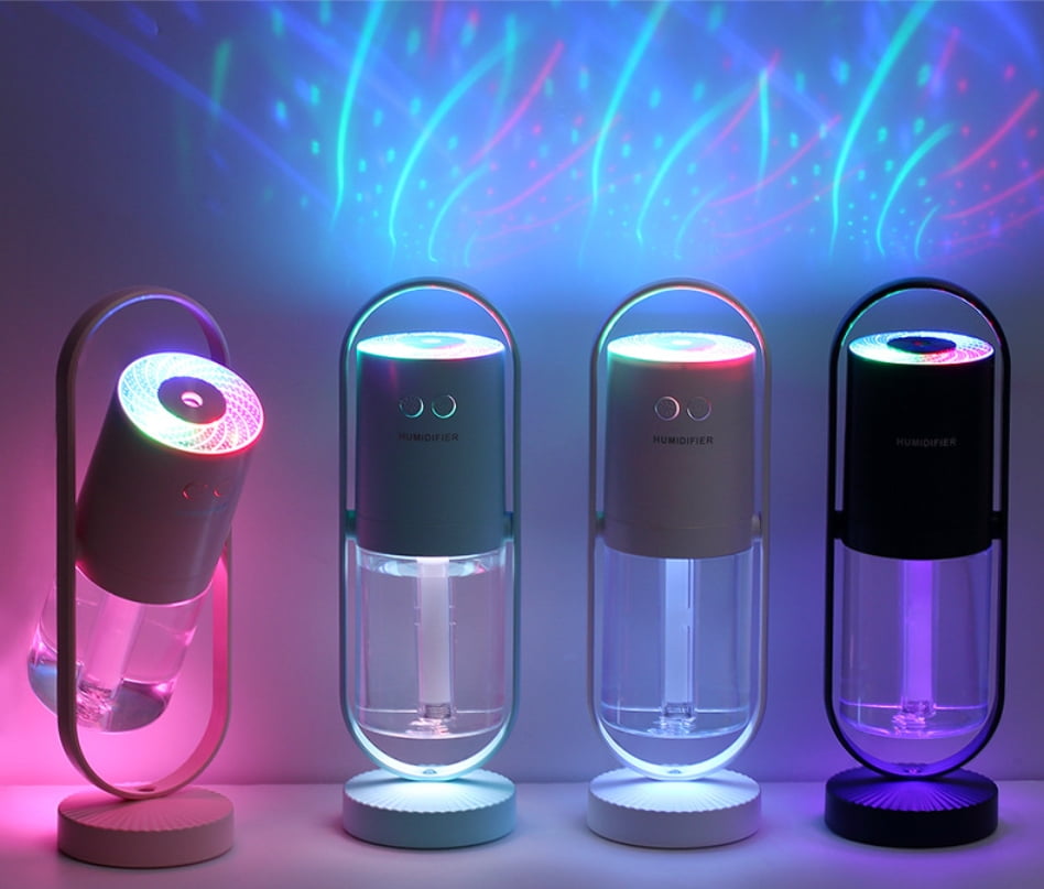Rechargeable Mini Humidifier, Colorful Cool Mist Humidifier with 7 Color Light, Small Personal Desktop Humidifier for Baby Bedroom, Office, Nursery, Travel with Auto Shut-Off, Super Quiet