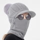 thumbnail image 5 of Gorro de punto elástico, polaina para el cuello, transpirable, con botones, para esquí de invierno Gris, 5 of 8