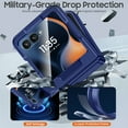 thumbnail image 4 of Vizvera para Motorola Razr 2024/Razr 2025 Funda de Teléfono con Tarjetero Bloqueo RFID, Protección de Bisagra Integrada, Protector de Pantalla-azul, 4 of 9
