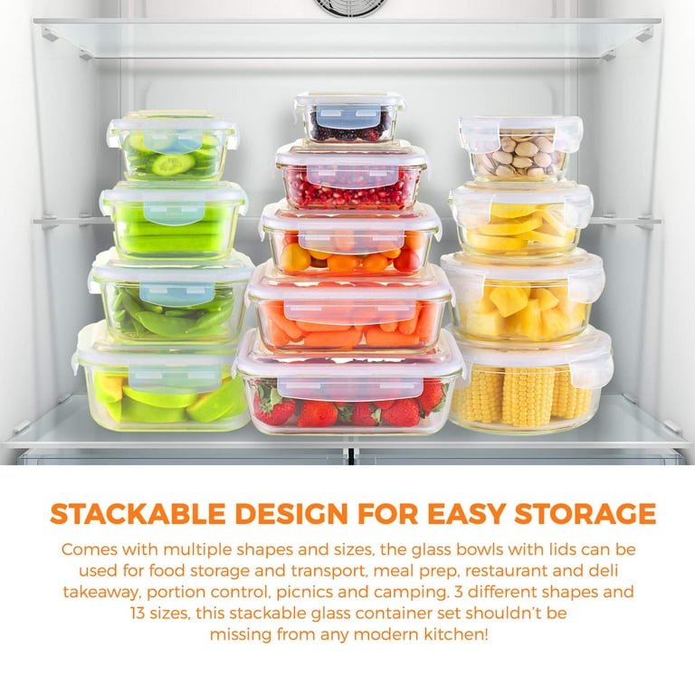 AILTEC Glass Food Storage Containers with Lids [18 Piece]