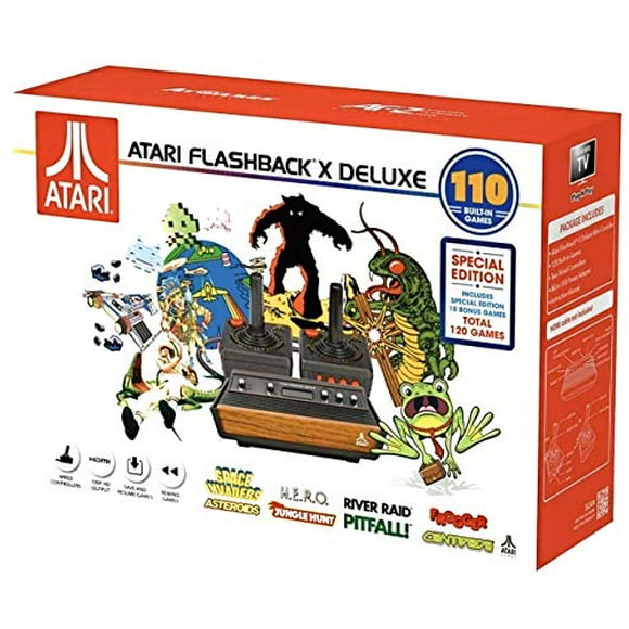 Atari Flashback X Deluxe Retro Console 120 Built-in Games - 2 Wired Controllers - HD HDMI Port - Plug n Play