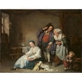 thumbnail image 2 of Jean-Baptiste Greuze 14x12 Gold Ornate Wood Frame and Double Matted Museum Art Print Titled - Broken Eggs (1756), 2 of 4