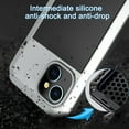 thumbnail image 3 of ELEHOLD for iPhone 15 Armor Case, Outdoor Sports 360° Full Body Protective Cover with Tempered Glass Screen Protector Heavy Duty Shockproof Rugged Metal Case for iPhone 15, Silver, 3 of 7