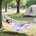 thumbnail image 6 of Hanging Hammock Portable Travel Camping For Outdooor Beach Camping Hiking Lavender-colored Flowers, 6 of 8